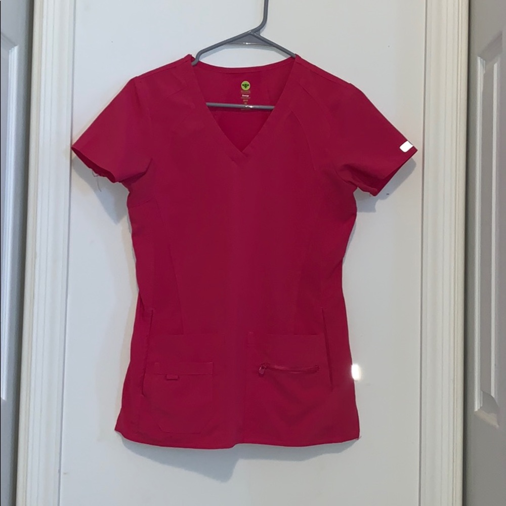 Hot pink scrub top